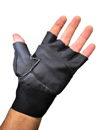 دستکش بدنسازی RAJ 🧤 | مچ‌بنددار فوم و پلی‌استر (مشکی قرمز)