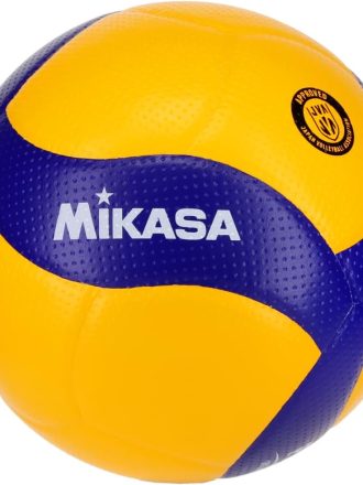توپ والیبال میکاسا وی 200 والیبال mikasa v200 توپ والیبال سالنی میکاسا آبی زرد توپ والیبال حرفه ای رویه مات دون دون ابزار ورزشی بوفالو ۳۳