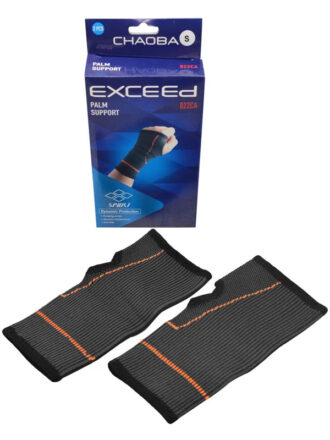 جعبه و یک جفت مچ بند پارچه ای ورزشی طوسی و نارنجی برند اکسید EXCEED برای محافظت دست